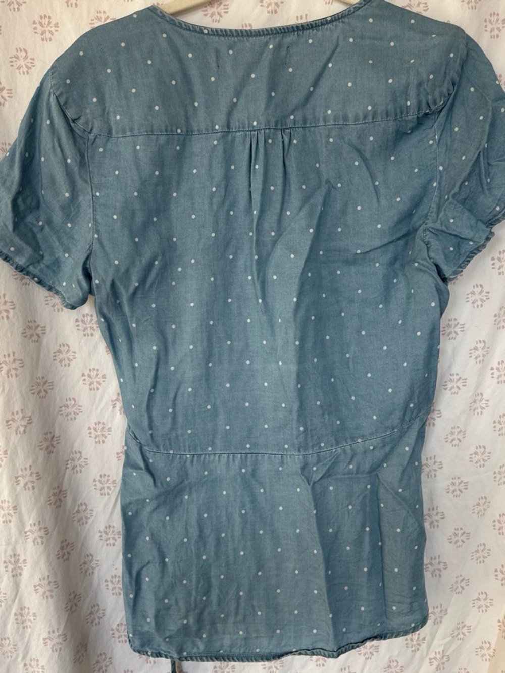 Blue Rain Light Blue Polka Dot Wrap Top - Picture 3 of 3